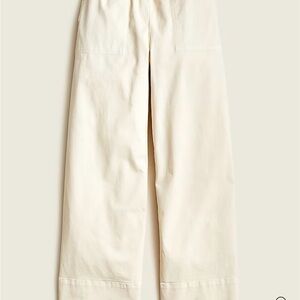 NWT J. Crew pull-on wide leg chino pant, cream, size S